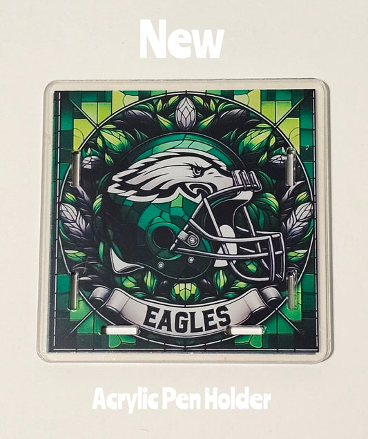 NEW Acrylic Pen Holder Box 1 Count Football. Read description for directions and special handling.