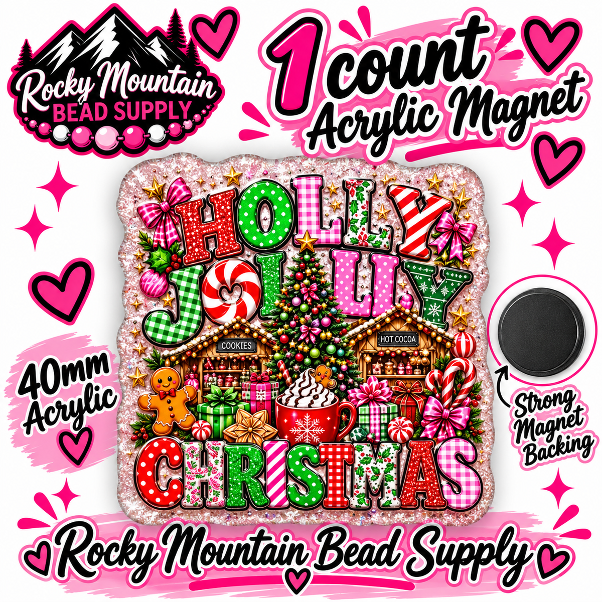 New 1 Count Completed Exclusive Design Wholesale Acrylic Flatback Magnet 🧲