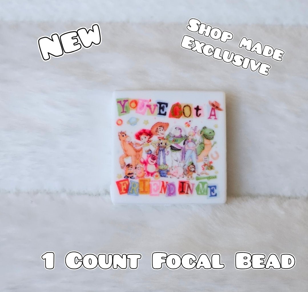 New 1 Count Focal Bead Toy Story You Got A Friend In me.  Pen is example bead only