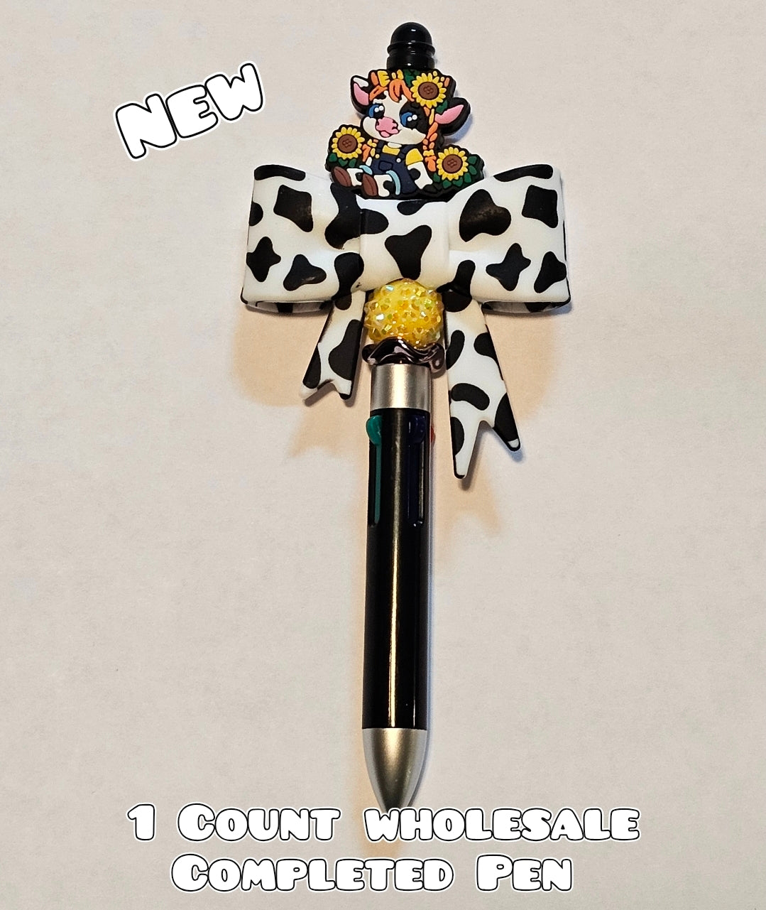 Wholesale 1 Count Beadable Pen Cow