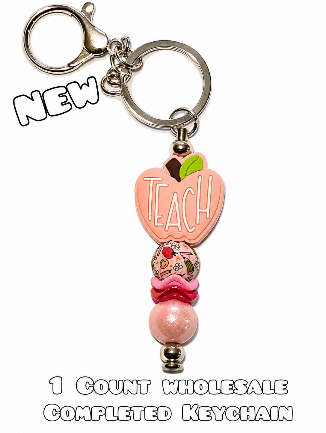 Wholesale 1 Count Beadable Keychain