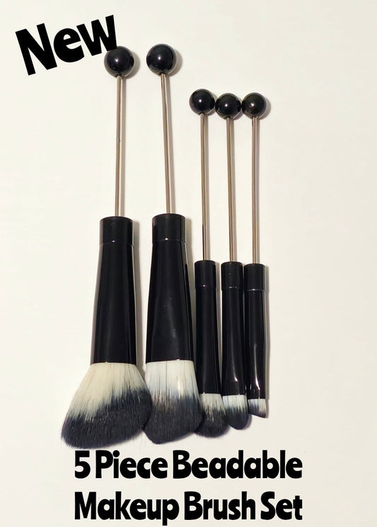 New 1 Count Beadable Makeup Brush Set Black