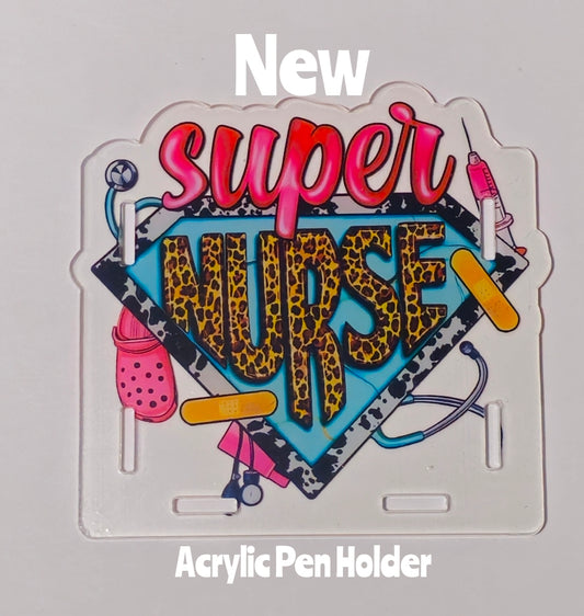NEW Acrylic Pen Holder Box 1 Count Nurse.  Read description for directions and special handling.