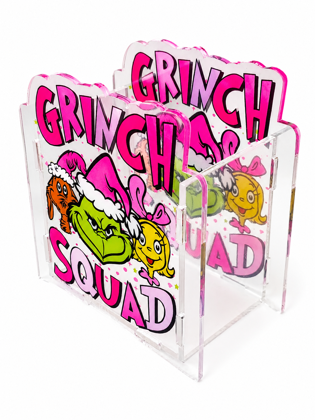 NEW Acrylic Pen Holder Box 1 Count Grinch.  Read description for directions and special handling.