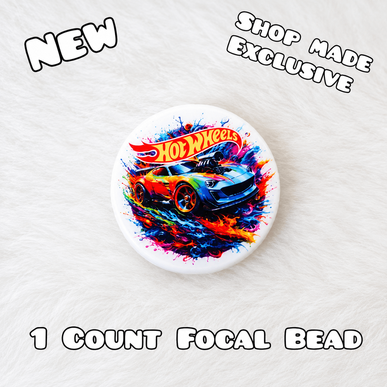 New 1 Count Focal Bead Hot Wheels.