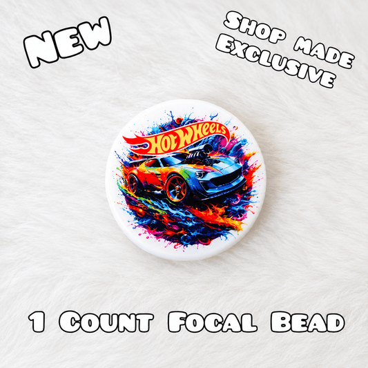 New 1 Count Focal Bead Hot Wheels.