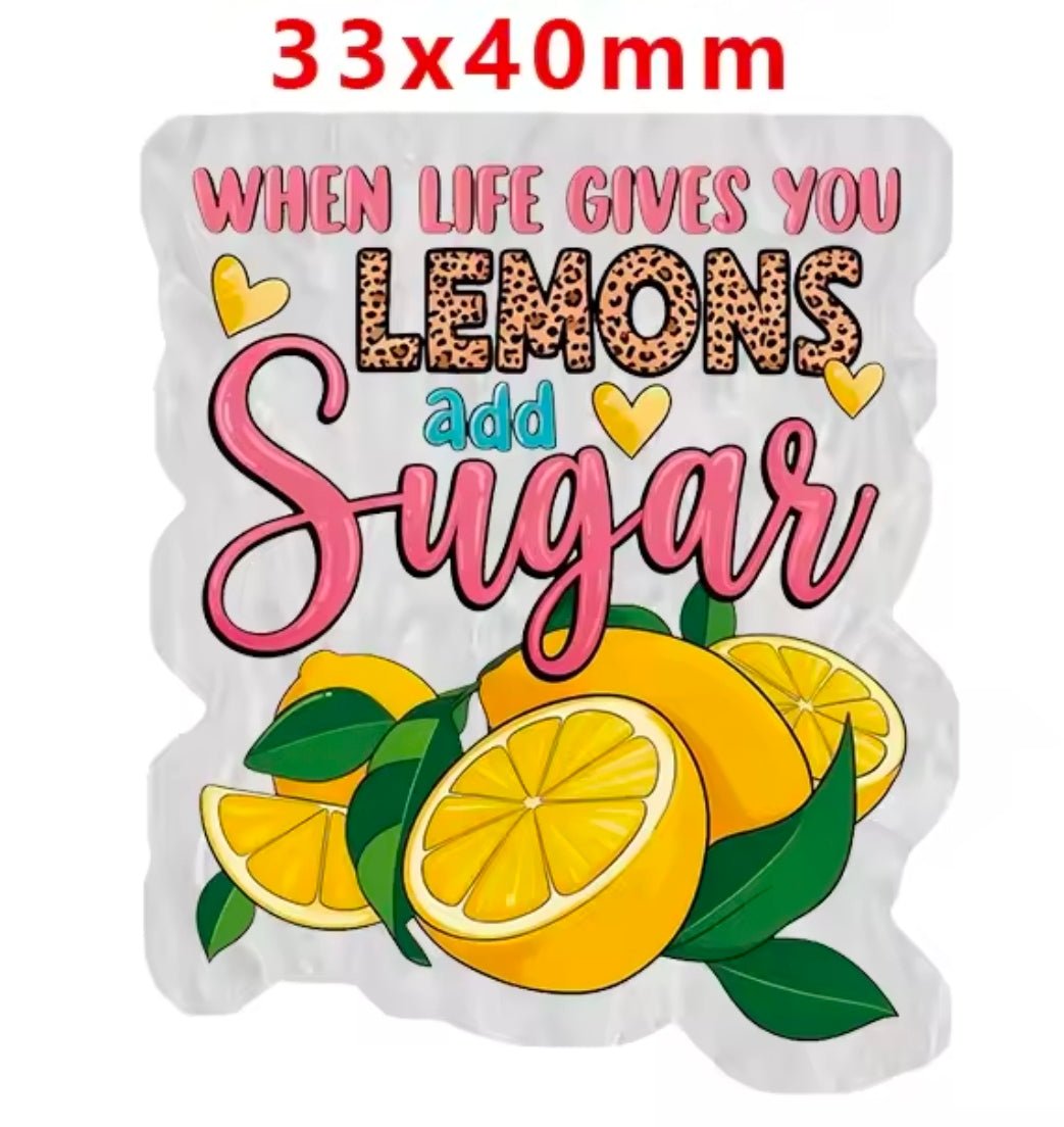 Glitter Acrylic Flatback- Acrylic Planer Resin Charm Lemon