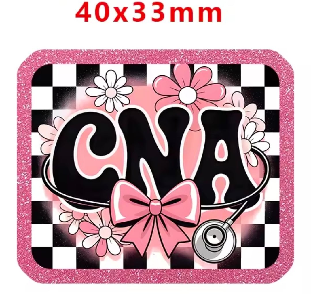 Glitter Acrylic Flatback- Acrylic Planer Resin Charm Medical CNA