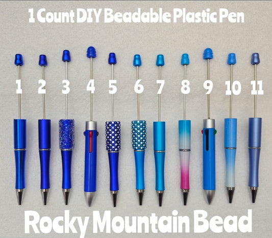 1 Count Beadable Pens DIY Blues Beadable Blanks Craft Supplies