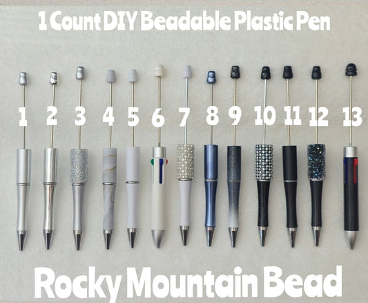 1 Count Beadable Pens DIY Black White Beadable Blanks Craft Supplies