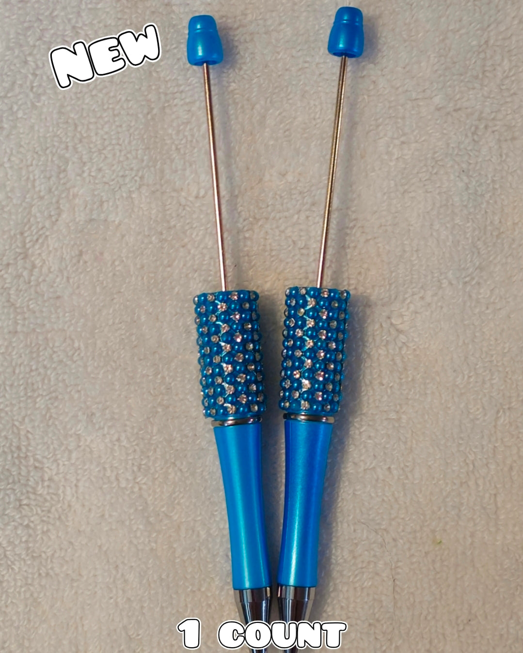 1 Count Beabable PEN Blanks Rhinestone Sky Blue