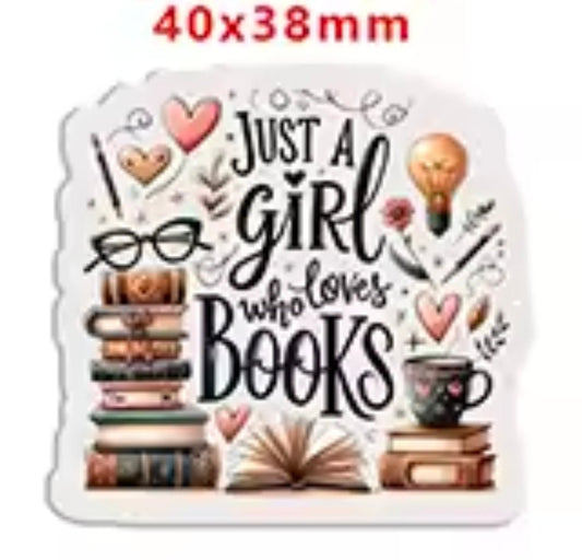 Glitter Acrylic Flatback- Acrylic Planer Resin Charm- Books