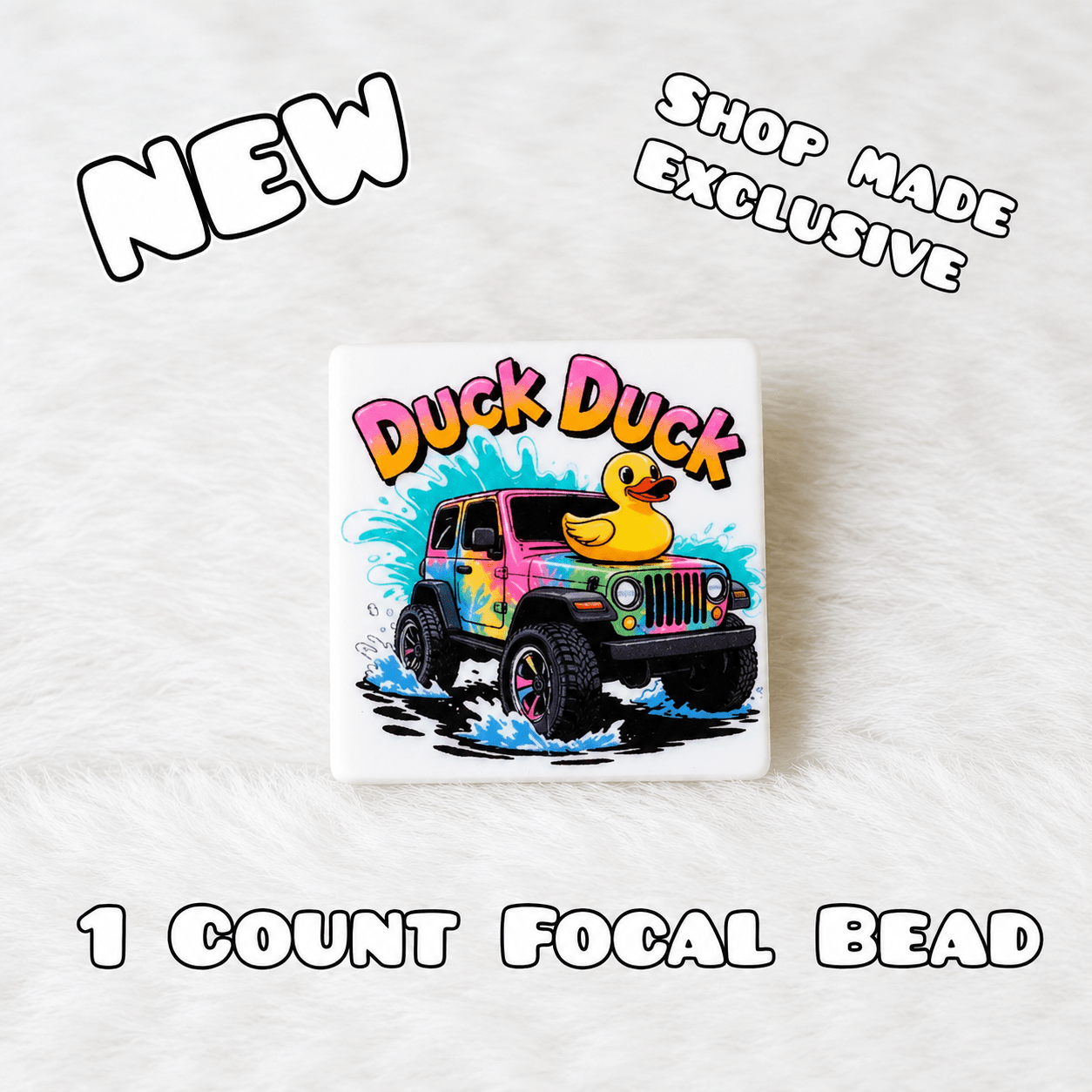 New 1 Count Focal Bead Duck Duck Jeep.