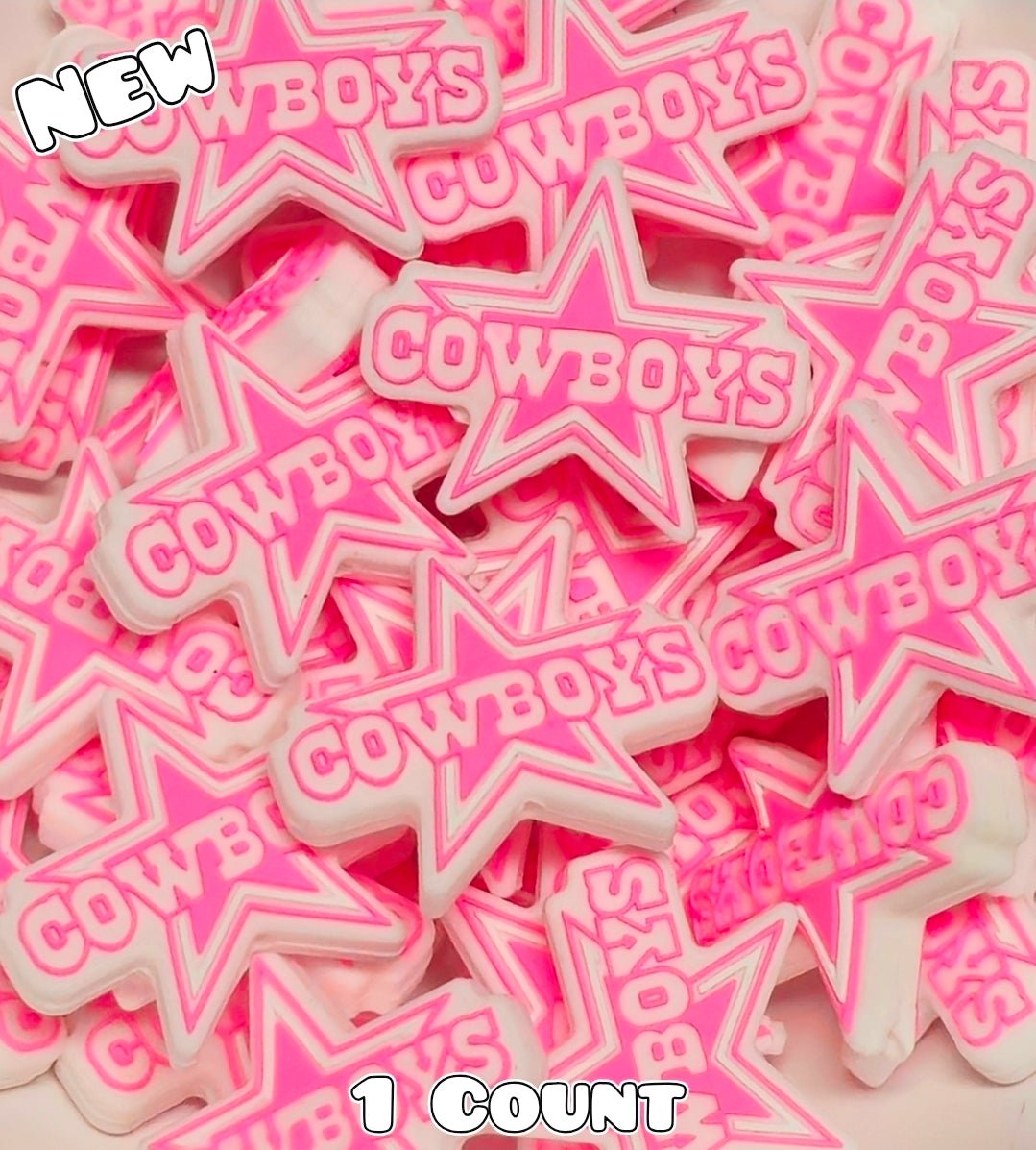 New 1 Count Focal Bead Cowboys PINK
