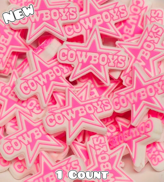 New 1 Count Focal Bead Cowboys PINK