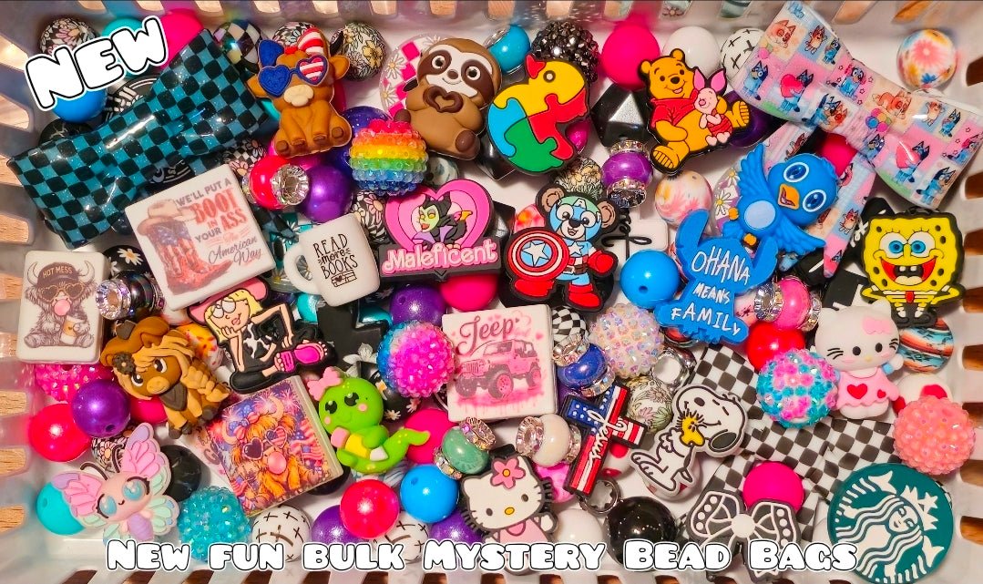 New JUNE Bulk Mystery Bead Bags Limited Quantites Bigger Bags! 200 plus pieces! Released 6-9-26 These are changed every 10 days. No 2 bags are the same. Great way to save money. Hand picked!