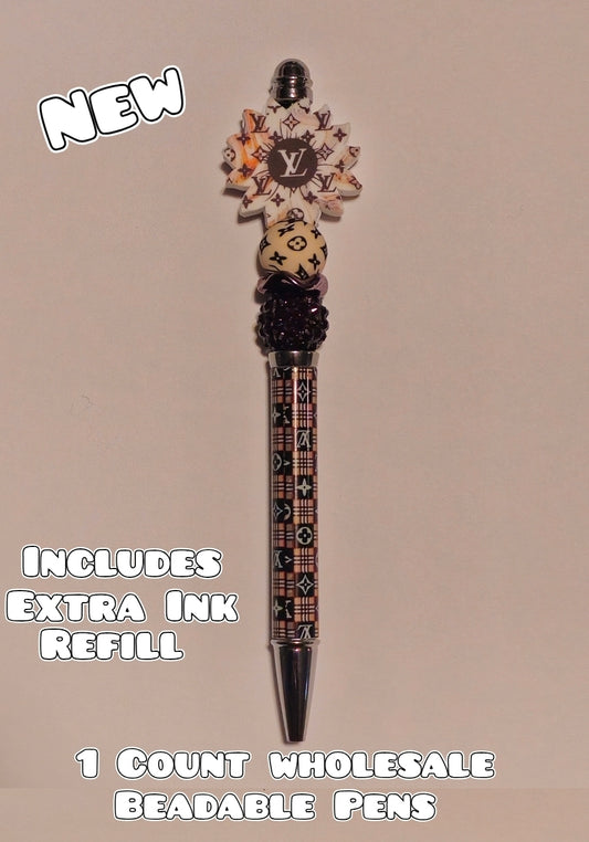 Wholesale Beadable Pens 1 Count Luxury Flower Style Completed Pen