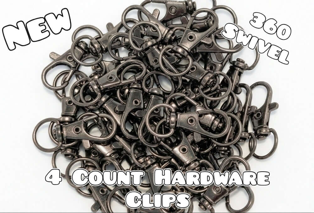 4 Count Hardware Clips Gun Metal Black Keychain Clips