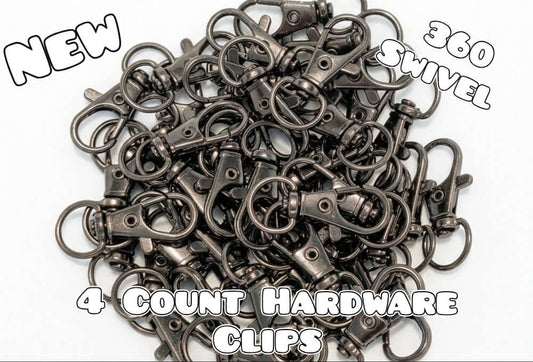 4 Count Hardware Clips Gun Metal Black Keychain Clips