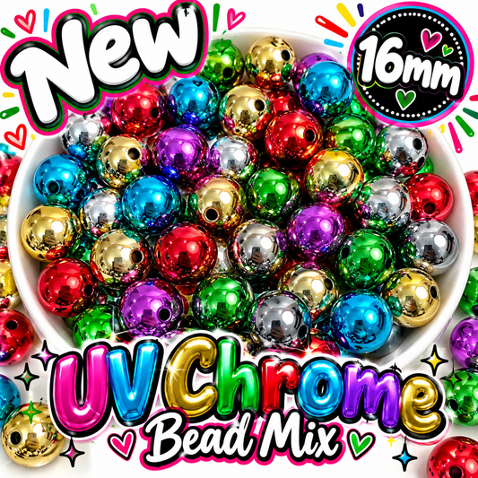 New 10 Count 16MM Chrome DIY Acrylic Beads