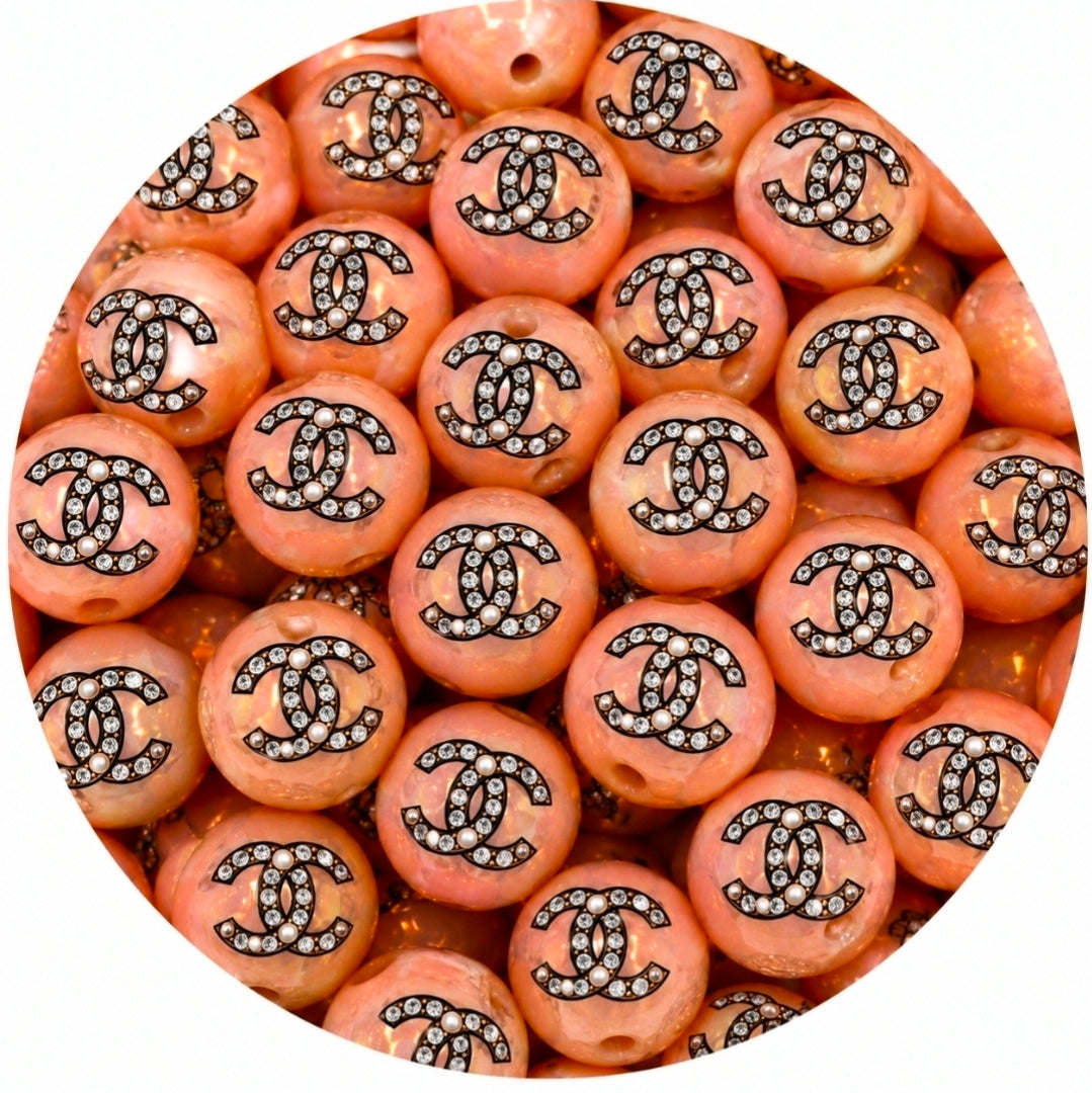 New 1 Count Shop Exclusive DIY Silicone Beads 15mm printed Shiny Glossy Beads