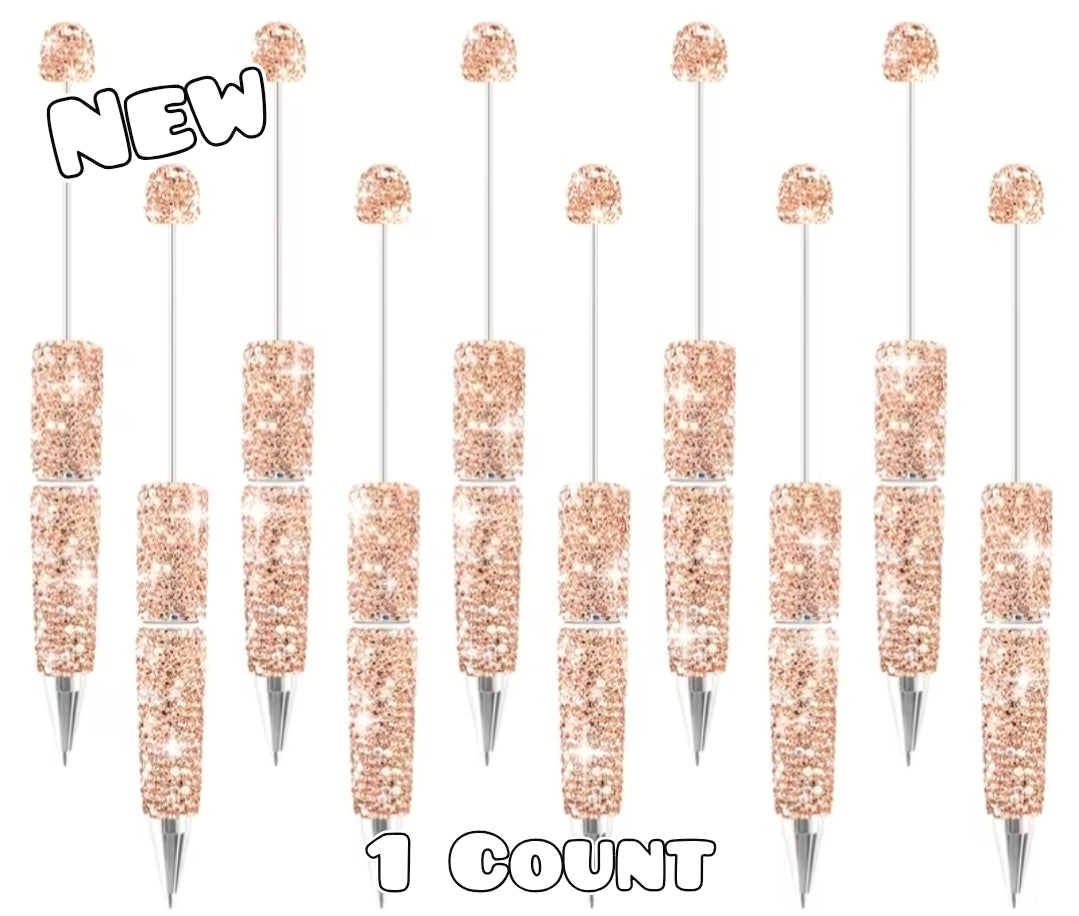 1 Count Beabable PEN Blanks Full Rhinestone Champagne