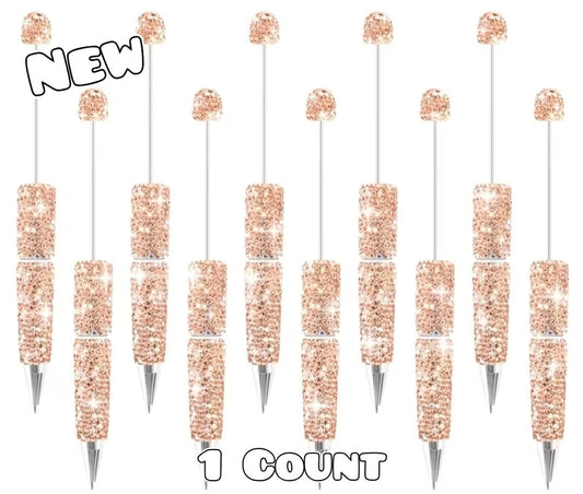 1 Count Beabable PEN Blanks Full Rhinestone Champagne
