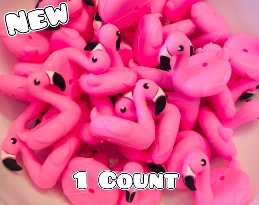New 1 Count Focal Bead 3D Flamingo
