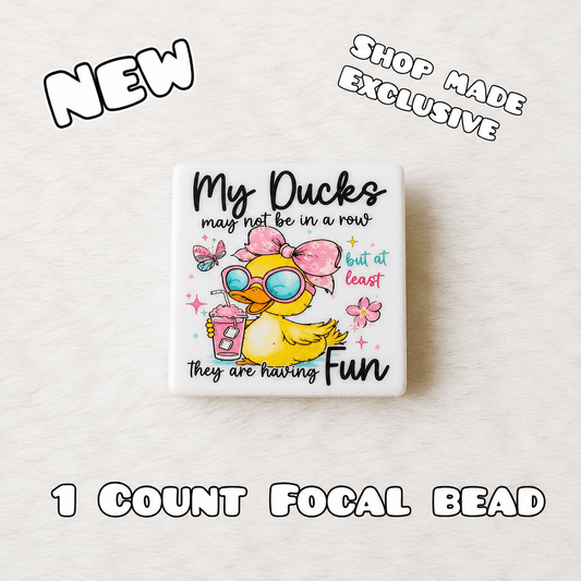 New 1 Count Focal Bead Shop Made & Created Made Ducks