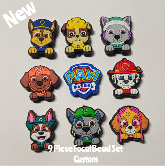 DIY Focal Bead 9 Count Craft Supplies Character Paw Patrol