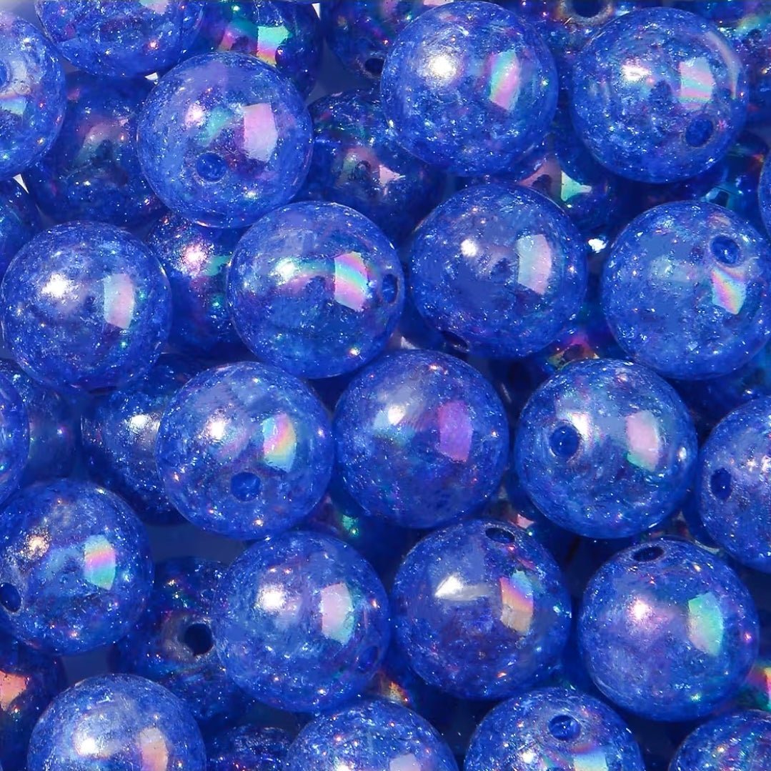 10 count 16MM Acrylic Crackle Sparkle Beads