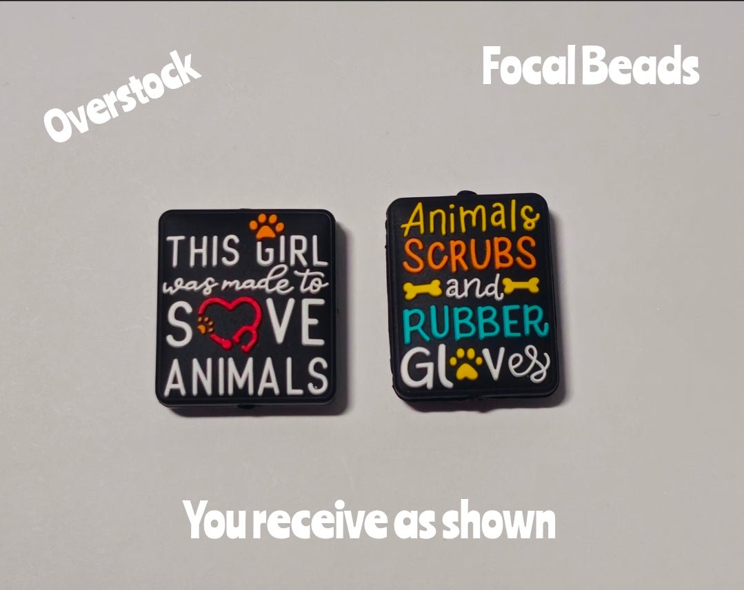 Overstock 2 Count  Focal Bead Set As Shown