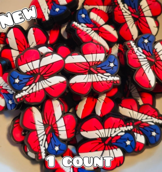New 1 Count American Flower Focal Bead