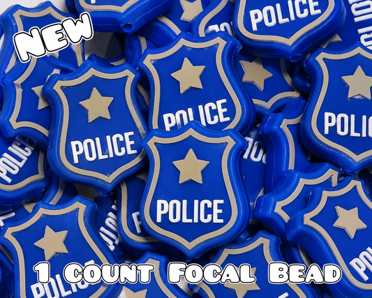 1 Count Focal Bead Police Beads