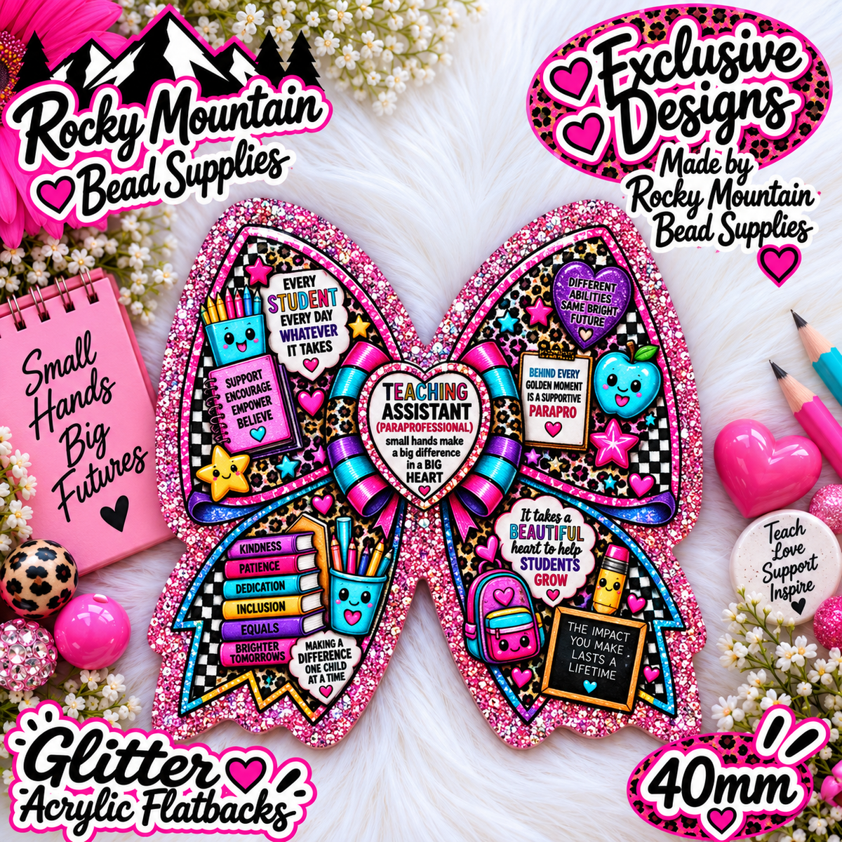 Shop Exclusive 1 Count Custom Exclusive Glitter Acrylic Flatback 40mm