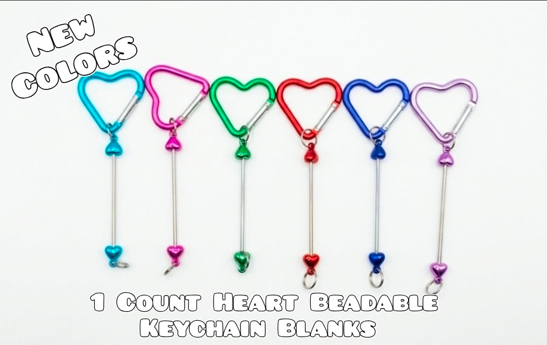 1 Count Heart Beadable Keychain Blanks