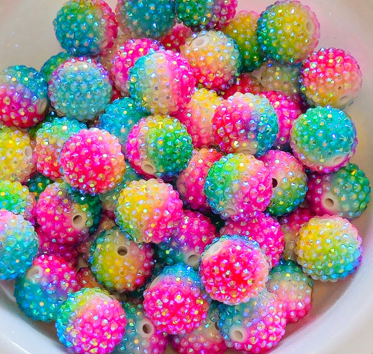 New AB 1 Count Acrylic Beads Craft Supplies 20MM Rhinestone Multi