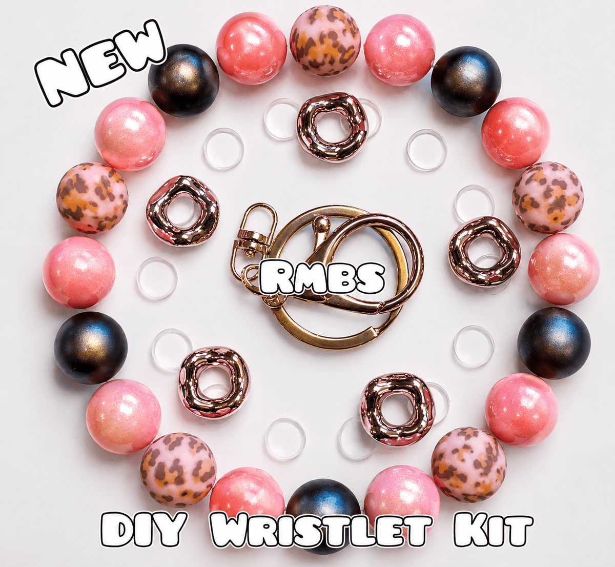 New 1 Count DIY Deluxe Beadable Wristlet Kit
