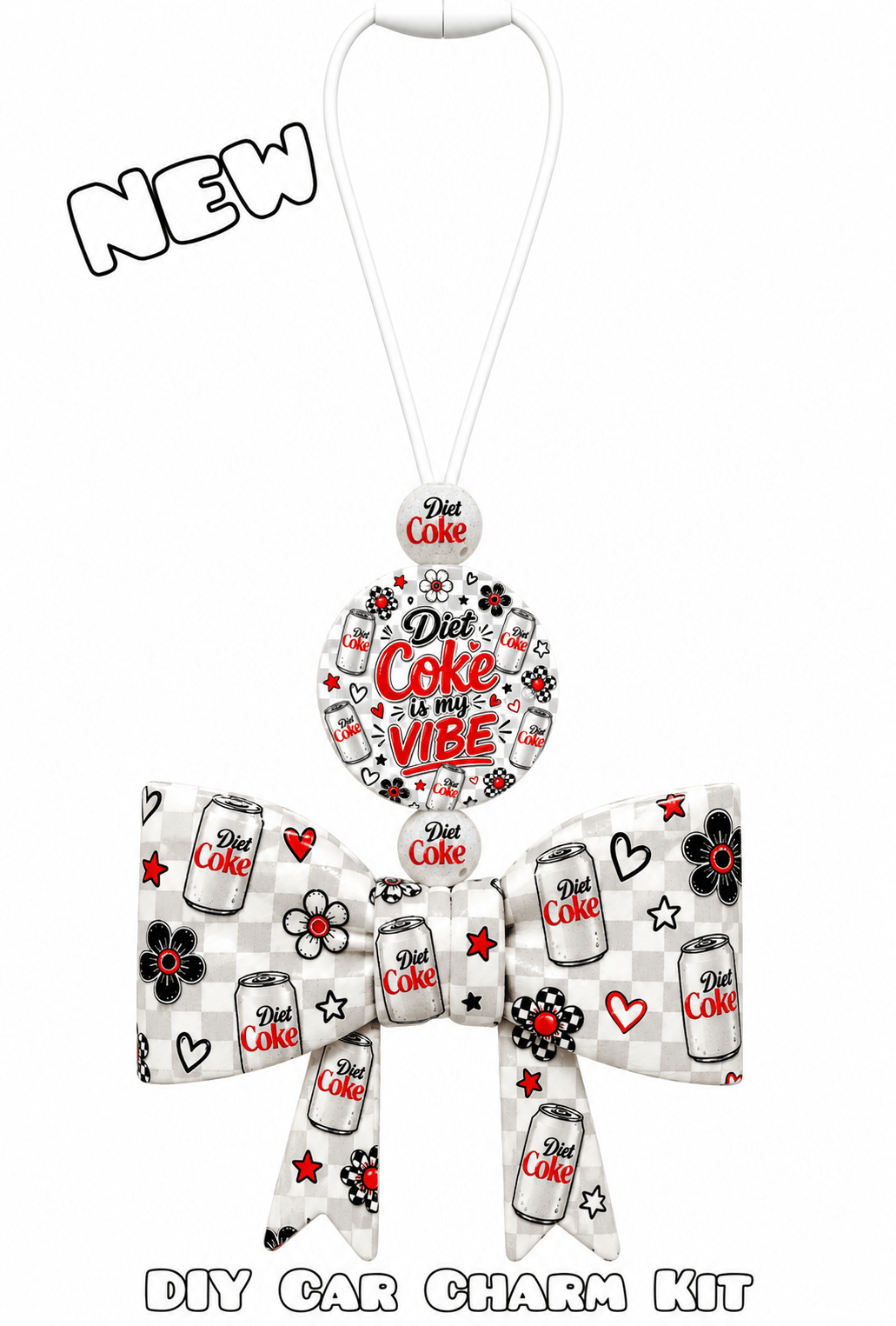 New 1 Count DIY Beadable Care CHARM Diet Coke