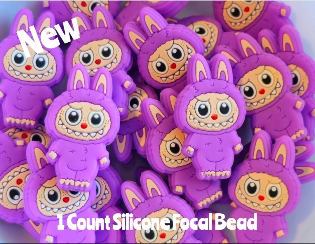 New 1 Count Focal Bead Labubu Silicone Beads