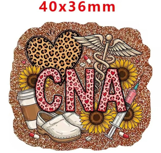 Glitter Acrylic Flatback- Acrylic Planer Resin Charm Medical CNA