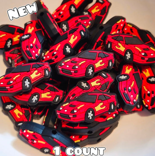 New 1 Count Hot Rod Cars Focal Bead