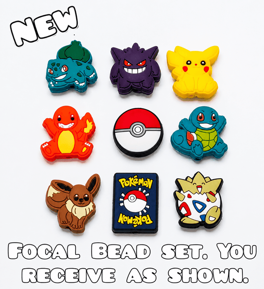 Pokemon 9 Piece Focal Bead Set Beadable Accessories