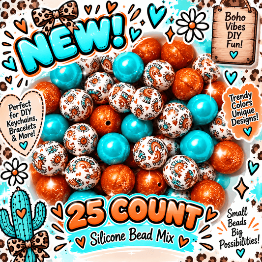 DIY Beads Mix Country Boho Rainbows 25 Count