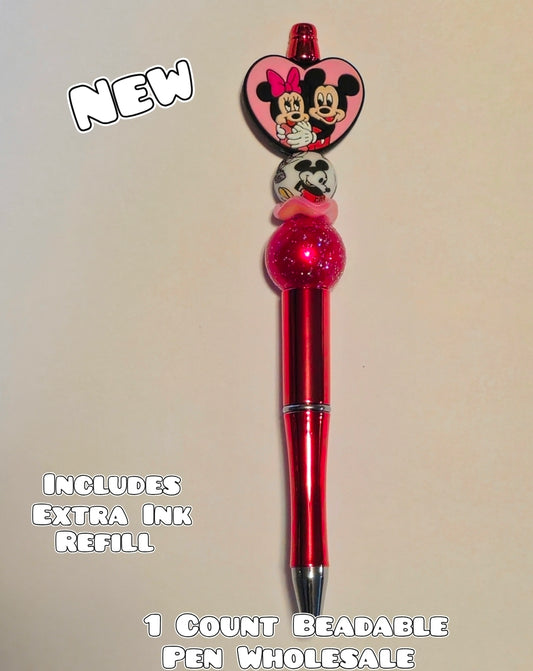 Wholesale Beadable Pens 1 Count Mickey Mouse Style Completed Pen