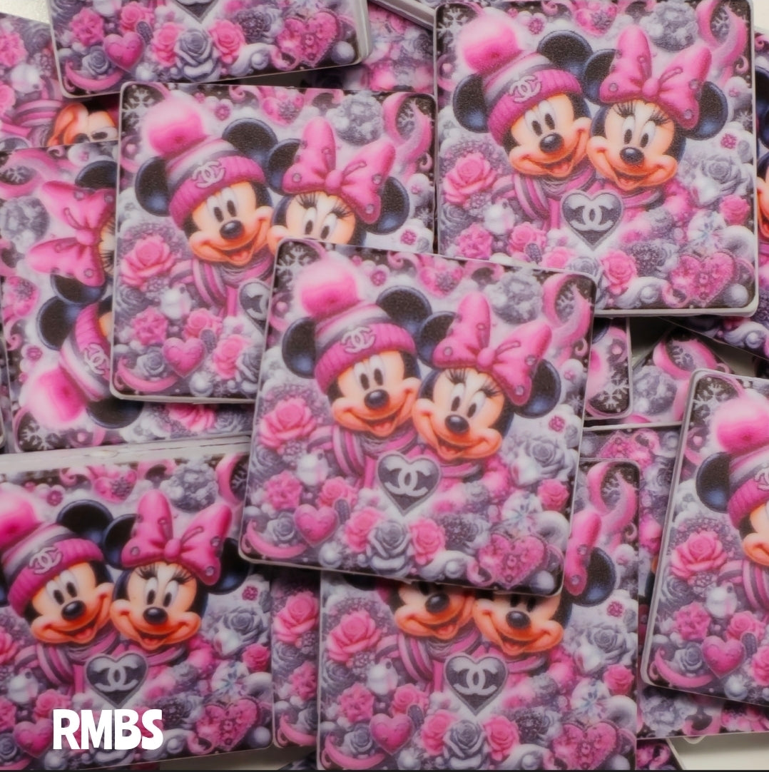 DIY Silicone Printed Focal Beads- 1 Count Bead Charms Craft Supplies Character Mouse Luxury Designer