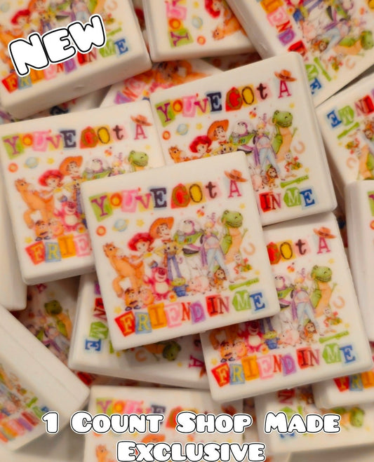 New 1 Count Focal Bead Toy Story You Got A Friend In me.  Pen is example bead only