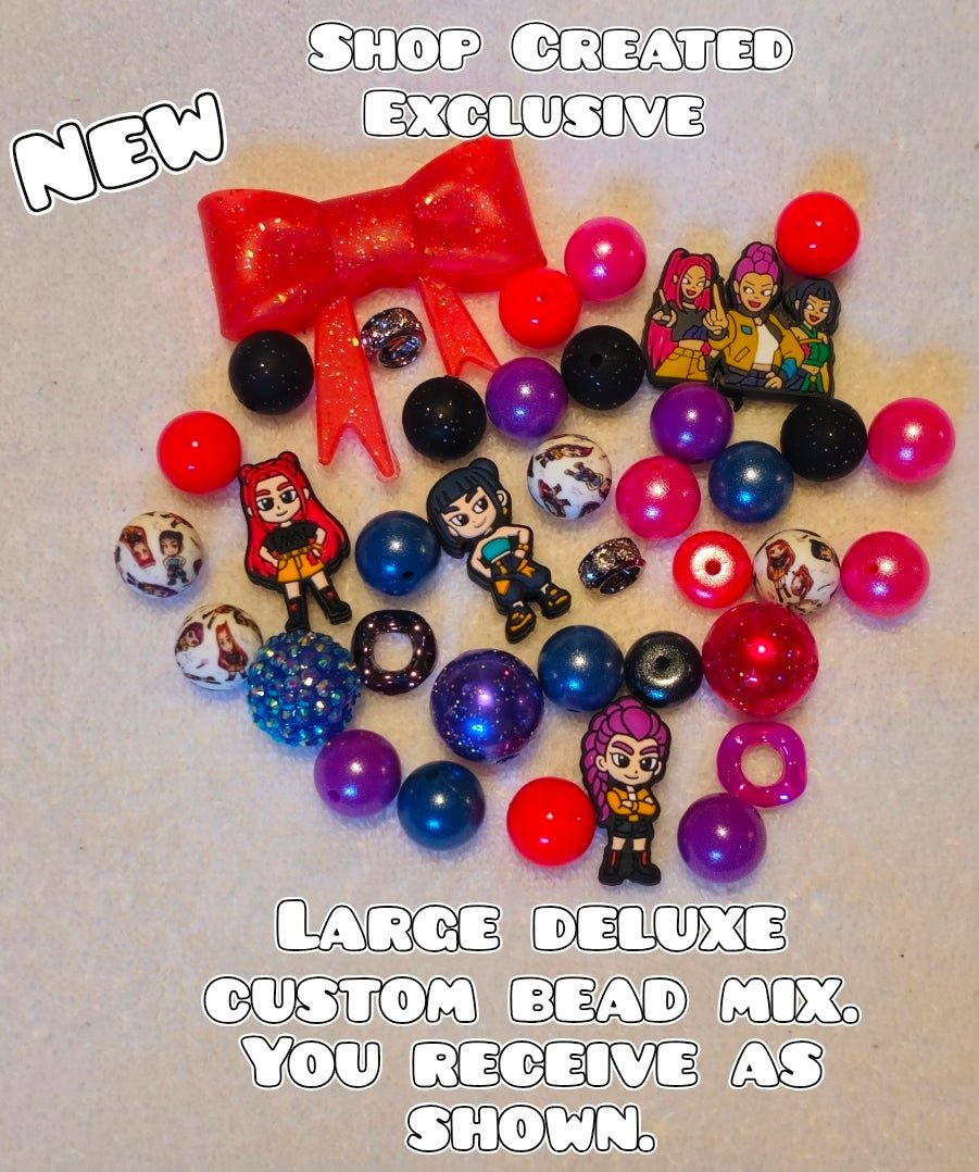 Deluxe Large Silicone & Acrylic Bead Mix K Pop DEMON HUNTERS