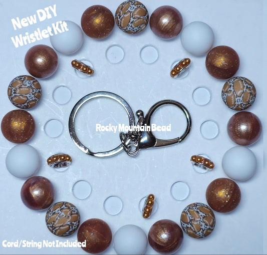 New 1 Count DIY Deluxe Beadable Wristlet Kit- Football Beads- Beadable Accessories