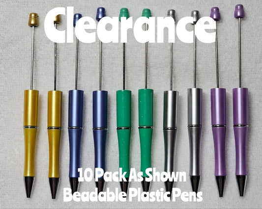 Mixed DIY Beadable Pen Blanks Pack Of 10 pens Clearance Overstock